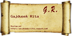 Gajdusek Rita névjegykártya